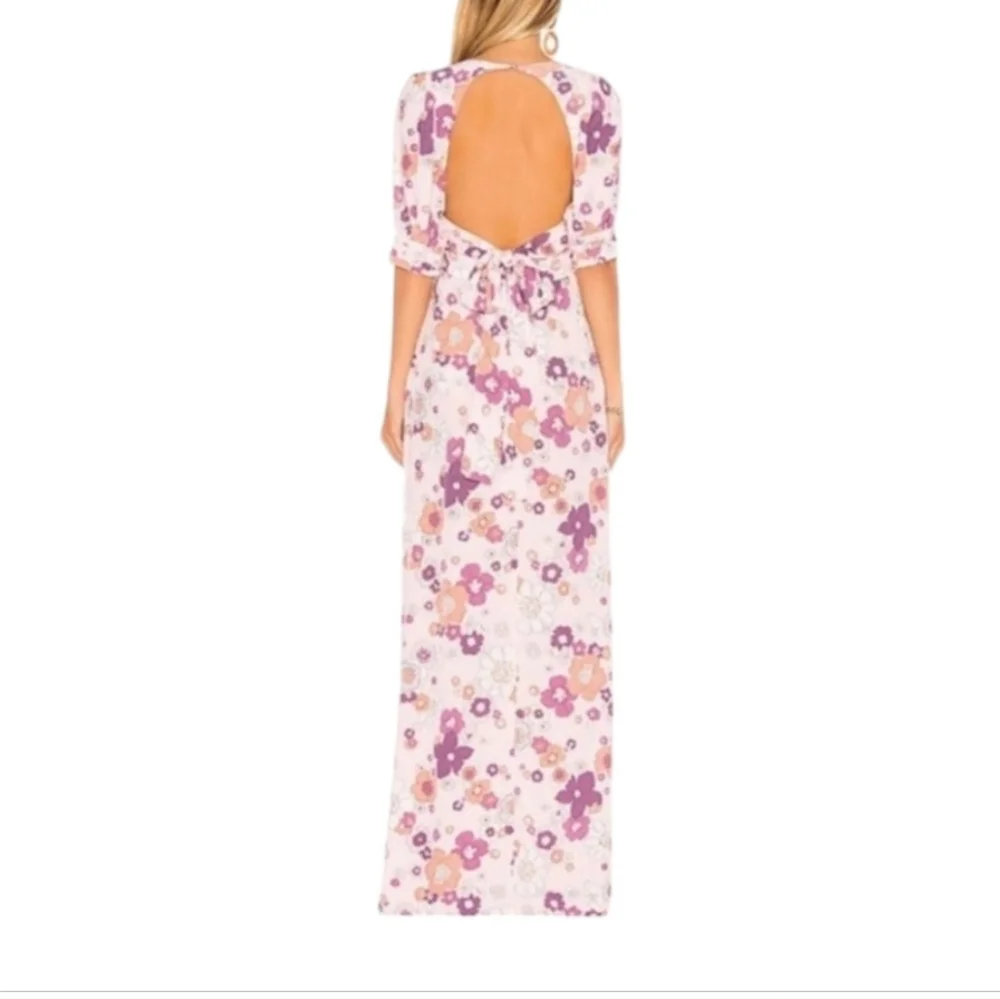 FOR LOVE & LEMONS | Magnolia Pink Floral Print Maxi Dress in Size Small - Picture 2 of 8